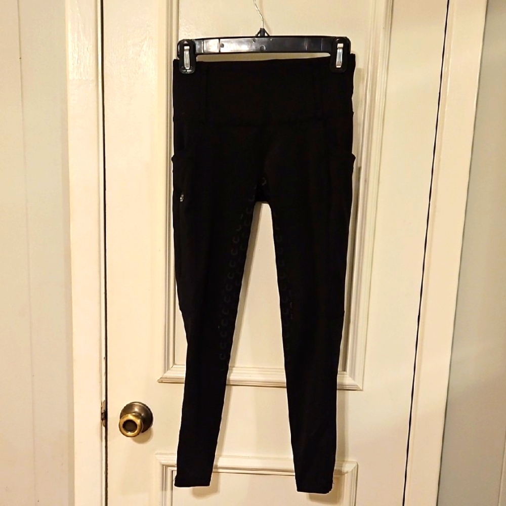 Girls English Horse Riding Breeches, FITST4,black, Girls Medium